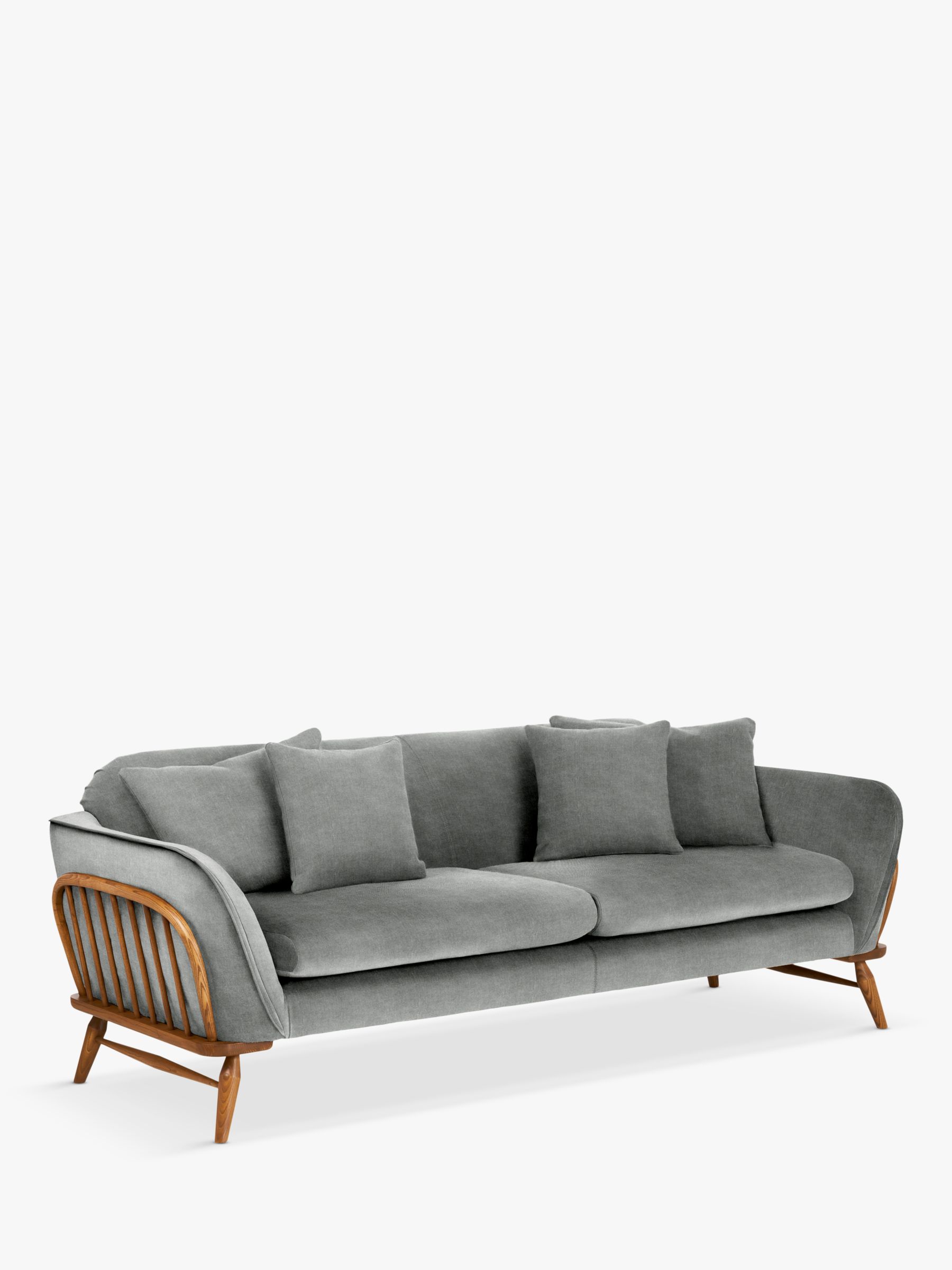 Hexton Range, ercol for John Lewis Hexton Large 2 Seater Sofa, Vintage Ash Leg, Soft Chenille Grey