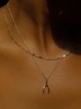 Leah Alexandra Wishbone Pendant Necklace, Gold