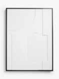 John Lewis Abstract 3D Framed Canvas, 80 x 60cm, White