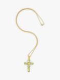 Eclectica Vintage Swarovski Crystal Cross Pendant Necklace, Gold