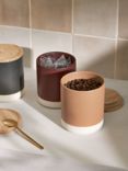 John Lewis Dipped Stoneware Kitchen Storage Jar with Bamboo Lid, 550ml