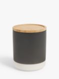 John Lewis Dipped Stoneware Kitchen Storage Jar with Bamboo Lid, 550ml, Graphite