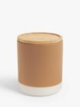 John Lewis Dipped Stoneware Kitchen Storage Jar with Bamboo Lid, 550ml, Caramel