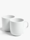 John Lewis ANYDAY Dine Large Porcelain Mugs, Set of 2, 450ml, White