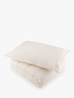 Floks Luxury British Wool Duvet & Pillow Bundle, 4-5 Tog, Neutral, Single 135 x 200cm