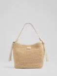 L.K.Bennett Isabella Raffia Bag, Natural/White