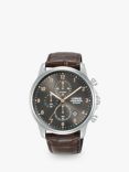 Lorus Men's Chronograph Leather Strap Watch, Brown