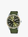 Lorus Men's Sunray Dial Nato Strap Watch, Dark Green
