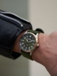 Lorus Men's Sunray Dial Nato Strap Watch, Dark Green