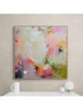 John Lewis Natasha Barnes 'Cherry Blossom' Abstract Framed Canvas Print, 104 x 104cm, Pink/Multi