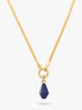 Monica Vinader Lapis Snake Chain Pendant Necklace, Gold/Blue