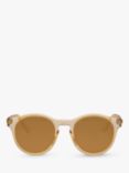 Le Specs L5000173 Hey Macarena Polarised Round Sunglasses, Clear Brown/Tan