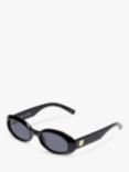Le Specs L5000187 Women's Work It Oval Sunglasses, Black/Grey