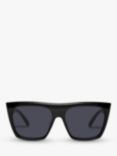 Le Specs L5000185 Women's The Thirst D-Frame Sunglasses, Black/Grey