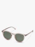 Le Specs L5000148 Unisex Polarised Oval Sunglasses, Clear/Brown