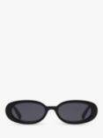 Le Specs L5000163 Unisex Outta Love Oval Sunglasses, Black/Grey