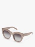 Le Specs L5000158 Women's Airheart Cat's Eye Sunglasses, Beige/Grey Gradient