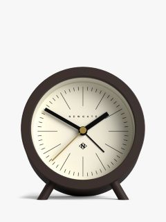 Newgate Clocks Fred Mid-Century Modern Silent Sweep Alarm Clock, Chocolate Black