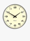 Newgate Clocks Radio City Quartz Silent Sweep Analogue Wall Clock, 33cm, Blizzard Grey