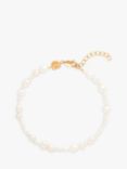Astrid & Miyu Freshwater Pearl Bracelet, White/Gold