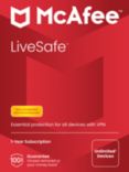 McAfee® Live Safe, 1 Year Pre-Paid Subscription for Unlimited Devices