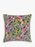 Harlequin x Sophie Robinson Wildflower Meadow Cushion, Emerald/Spinel/Amethyst