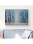 Ekaterina Ermilkina - 'Sunny City' Framed Canvas Print, 64 x 94cm, Blue/Multi