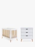 Obaby Maya Mini Cotbed & Changing Unit Dresser, White Natural