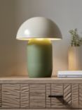 John Lewis Mushroom Rechargeable Dimmable Table Lamp, Putty/Green