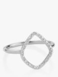 Monica Vinader Riva Diamond Hoop Ring, Silver, Silver