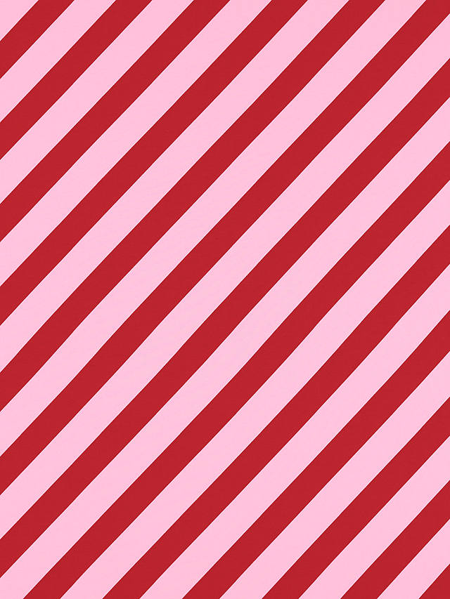 Harlequin x Sophie Robinson Paper Straw Stripe Fabric, Ruby/Rose
