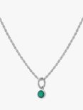 Tutti & Co May Birthstone Necklace, Green Onyx, Silver