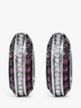 Milton & Humble Jewellery Second Hand 18ct White Gold Ruby & Diamond Hoop Earrings