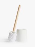 John Lewis Sand Effect Toilet Brush and Holder, White