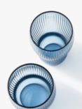 pols potten Pum Ribbed Glass Highball, Set of 2, 300ml, Blue