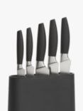 John Lewis ANYDAY Sof Grip Knives Filled Knife Block, 5 Pieces, Black