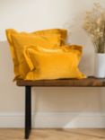 Truly Flanged Square Velvet Cushion, Gold