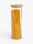 John Lewis Tall Glass Storage Jar with Bamboo Lid, 1.6L