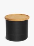 John Lewis Glass Storage Jar with Bamboo Lid, 450ml, Black