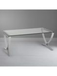 John Lewis Moritz Coffee Table, Clear/Polished Steel