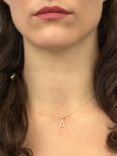 E.W Adams 9ct Gold Diamond Initial Pendant Necklace, A