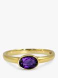 E.W Adams Oval Amethyst Ring, Gold/Purple