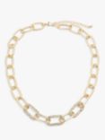 John Lewis Diamante Link Statement Chain Necklace, Gold