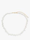John Lewis Irregular Freshwater Pearl Collar Necklace, Cream/Gold