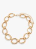 John Lewis Statement Double Oval Link Necklace, Gold