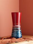 Poole Pottery Horizon Earthenware Hourglass Vase, H34cm, Red/Multi