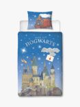 Harry Potter Glow In The Dark Reversible Pure Cotton Duvet Cover and Pillowcase Set, Single Set