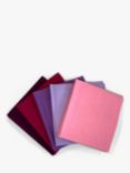 Oddies Textiles Plain Fat Quarter Fabrics, Pack of 5, Pink/Purple