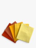 Oddies Textiles Plain Fat Quarter Fabrics, Pack of 5, Yellow/Orange