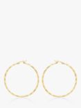 IBB 9ct Gold Large Faceted Hoop Earrings, Gold